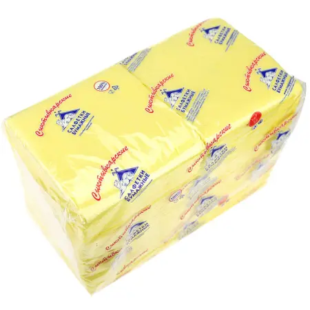 Фото №1 - Бумажные салфетки: столовые 2сл 250листов 24х24 Сыктывкар ROSHY желтые