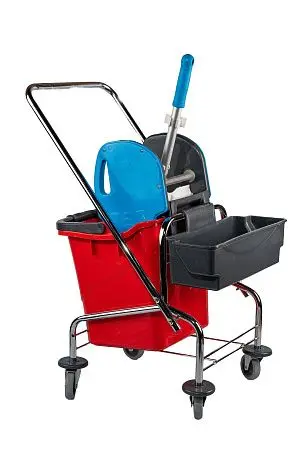 Фото №2 - Вик: Тележка 1х25л хром + отжим + дополнительная корзина