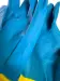 Превью №15 - Перчатки: резиновые латексные BiColor L с хлопковым напылением сине-желтые