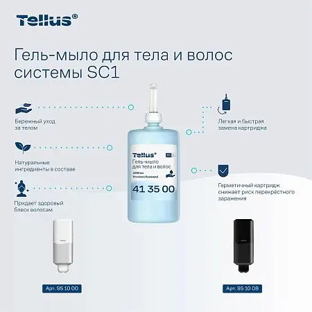 Фото №23 - ТОРК: Tellus Мыло SC1 1л гель для тела и волос Премиум светло-голубое