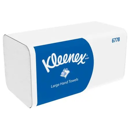Фото №1 - Kimberly-Clark: Полотенца бумажные Клинекс Большие 2сл 124л 31,8х21,5см белые