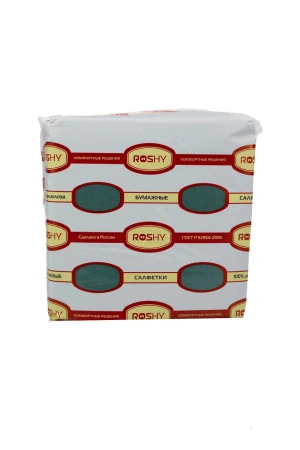 Фото №1 - Бумажные салфетки: столовые 2сл 200листов 33х33 Сыктывкар ROSHY зелёные