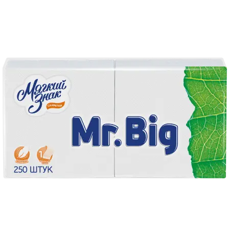 Фото №1 - Бумажные салфетки: столовые 1сл 250листов 24х24 ЕСО белые