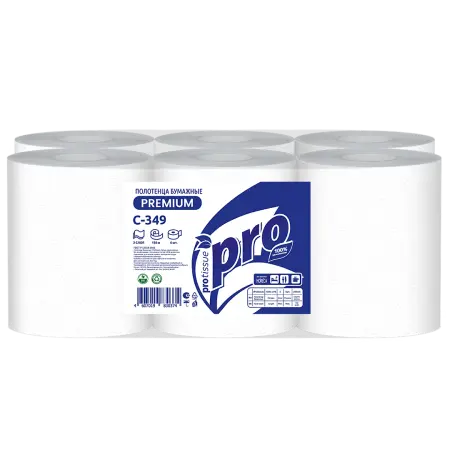 Фото №1 - Вик: Полотенца бумажные 2сл 150м целлюлоза без перф. белые PROtissue