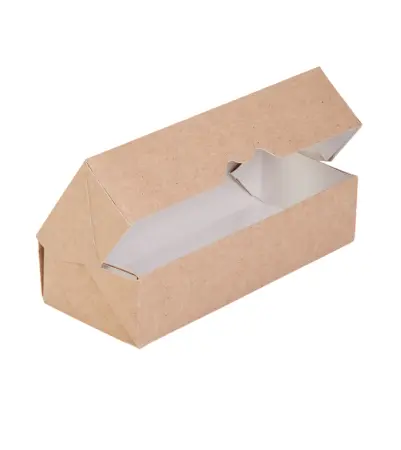 Одноразовая продукция: Контейнер бумажный 500мл 170х70х40 крафт/белый OSQ TABOX PRO 500 /пач.=25 шт.